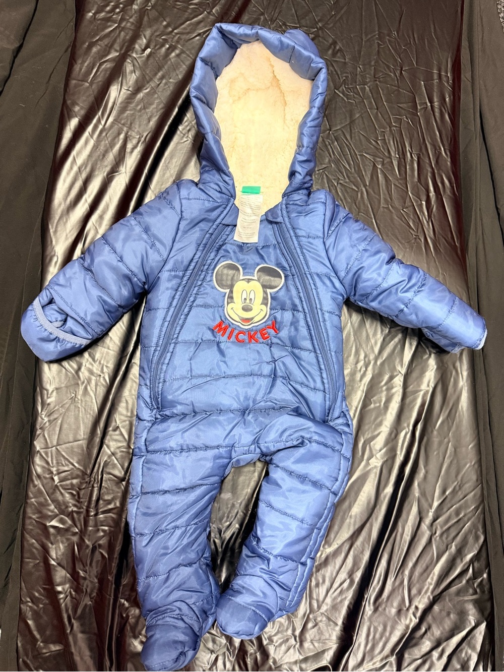Disney Blue Mickey Mouse Hooded Infant Bunting